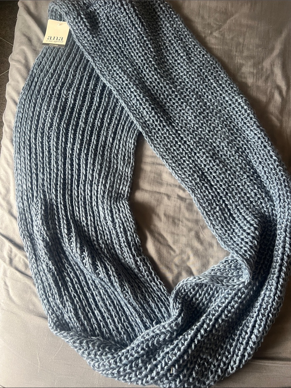 a.n.a Dusty Blue Knit Infinity Scarf